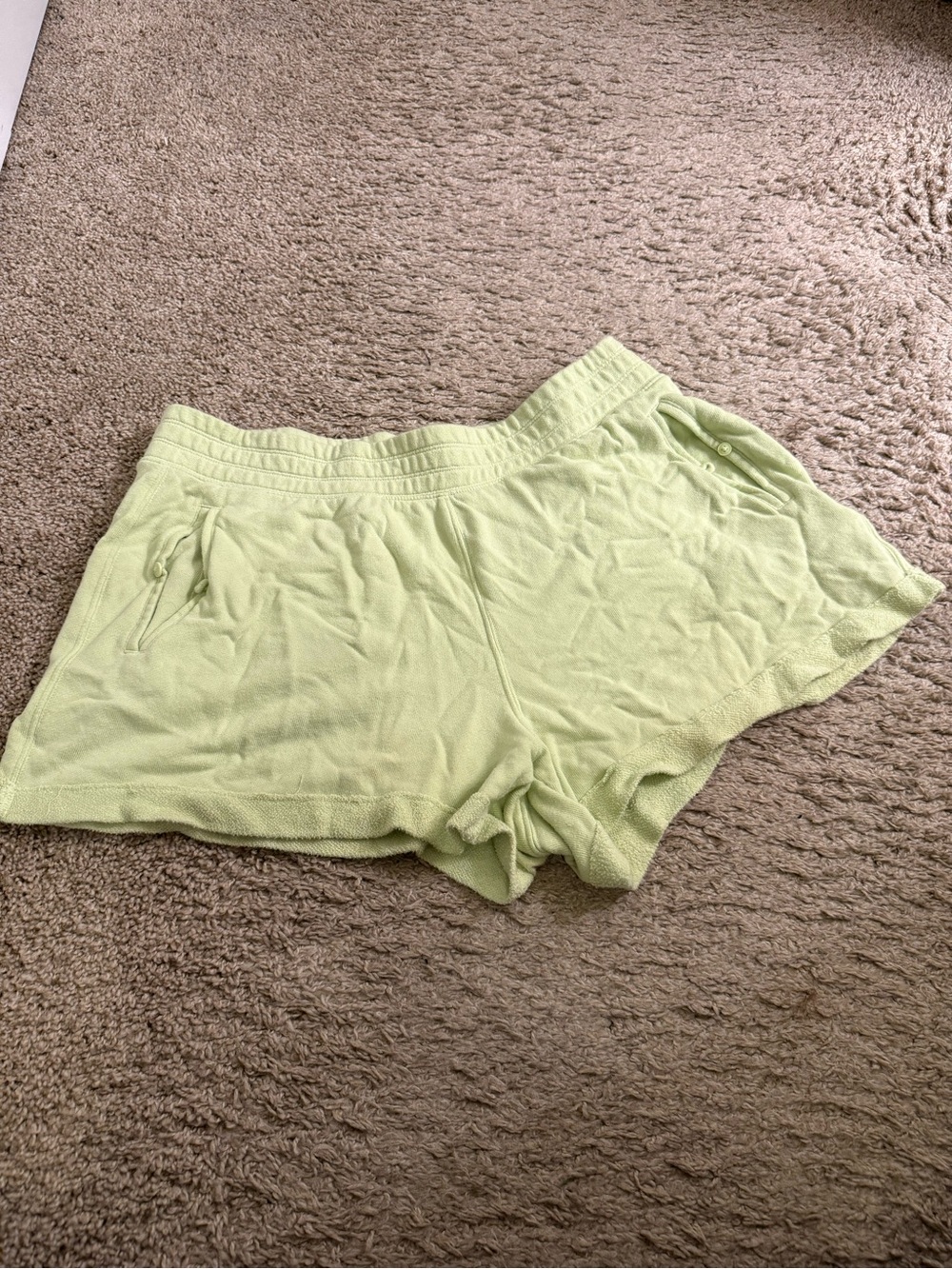 aerie lime green High Waisted Chillax Fleece Lounge Shorts - size XL